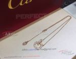 Perfect 1:1 Cartier Rose Gold Double Rings Diamond Necklace